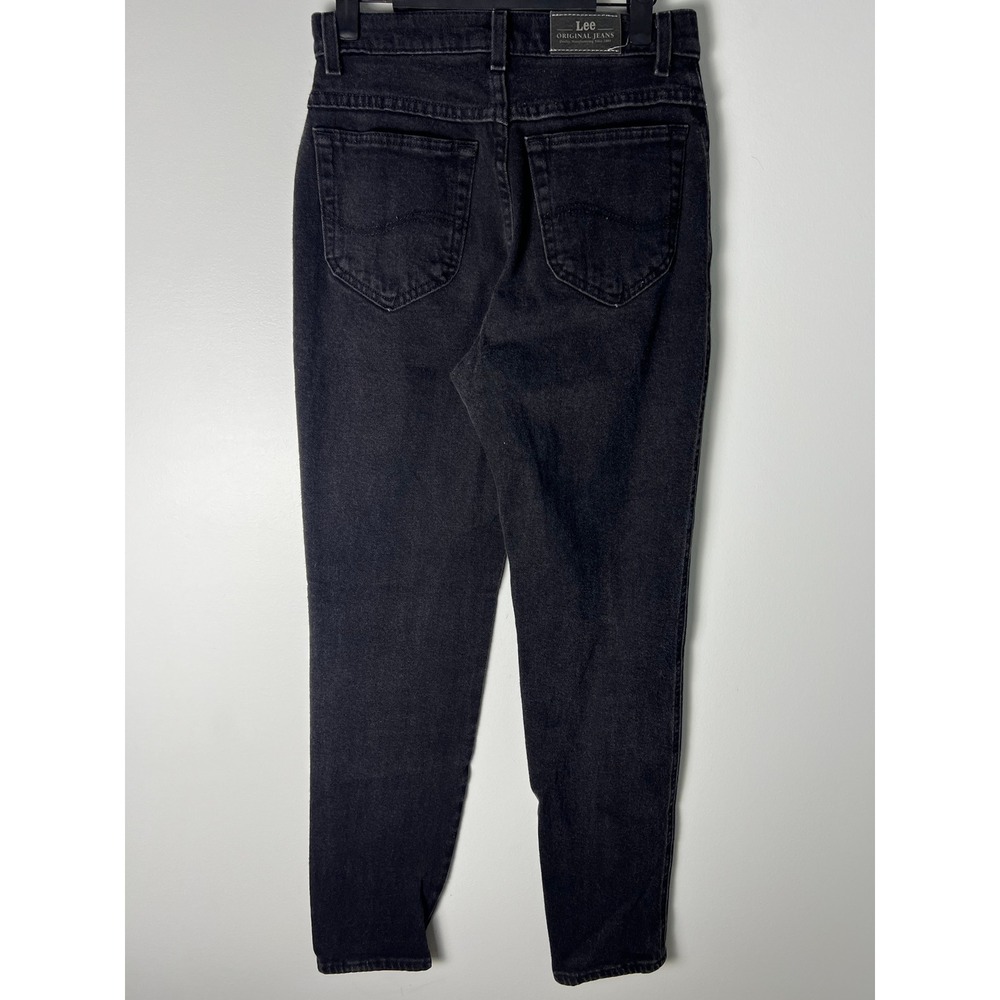 Lee Original Jeans Wm 4M Black High Rise Tapered Leg Denim Vintage Style 90s - Picture 4 of 8
